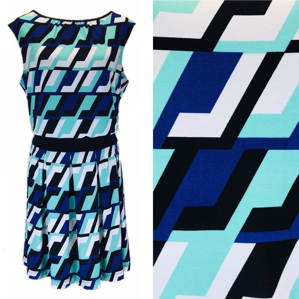 GUC Maggy London Geo Print Boatneck Dress